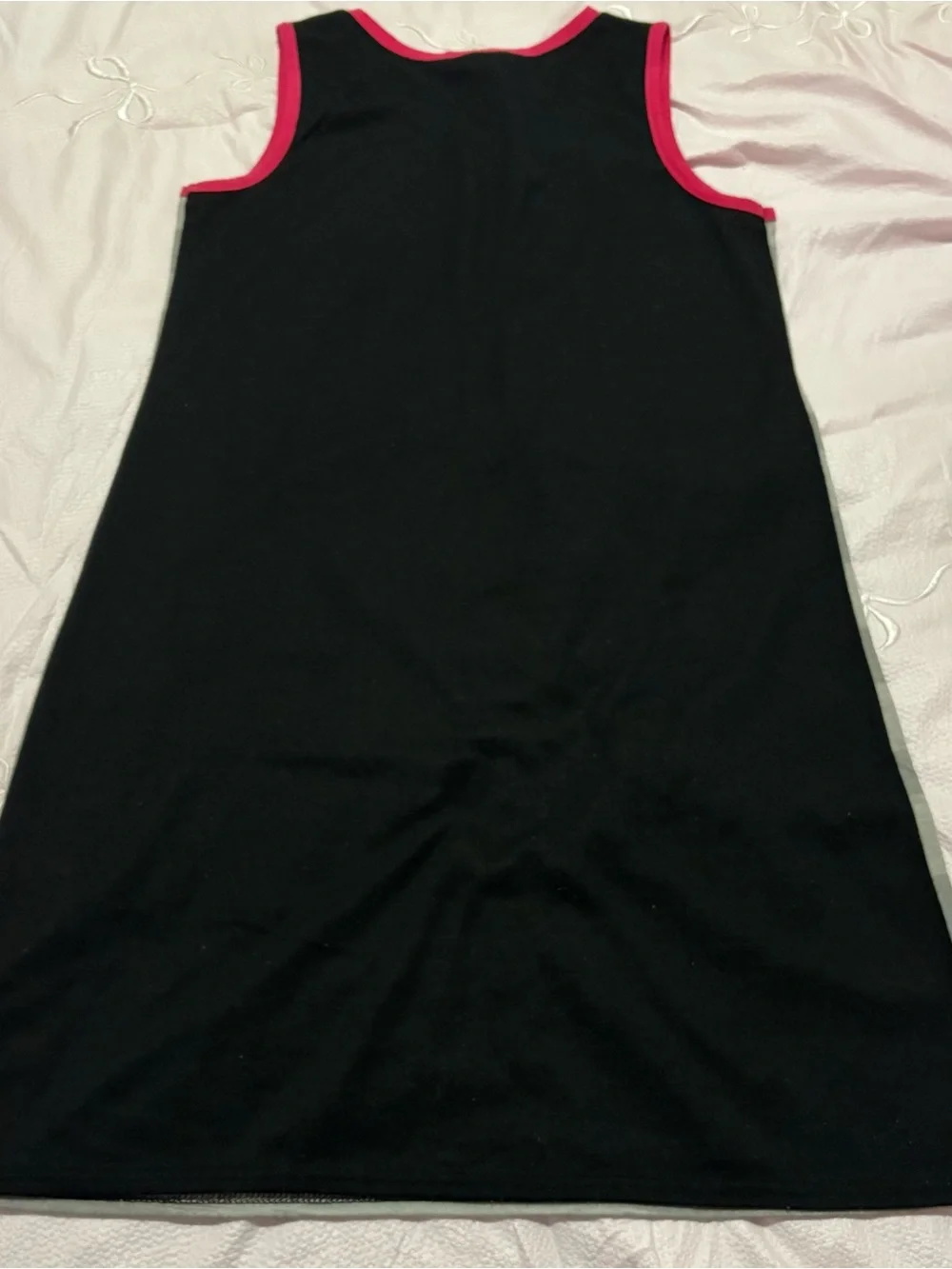 Girls' Monster High Print Grey Striped Tank Nightgown Dress with Pink Trim